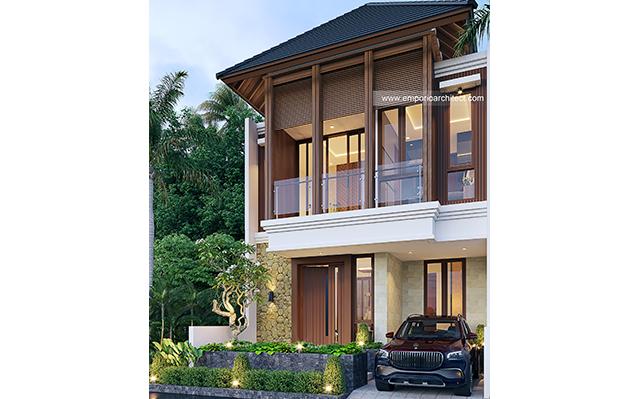 Desain Rumah Villa Bali 2 Lantai Ibu MDN 1327 di  Cinere, Depok