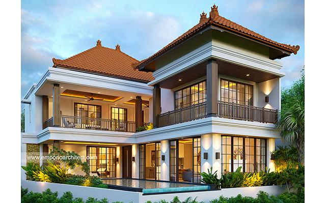 Desain Rumah Villa Bali 2 Lantai Bapak ATN II 1633 di  Canggu, Bali