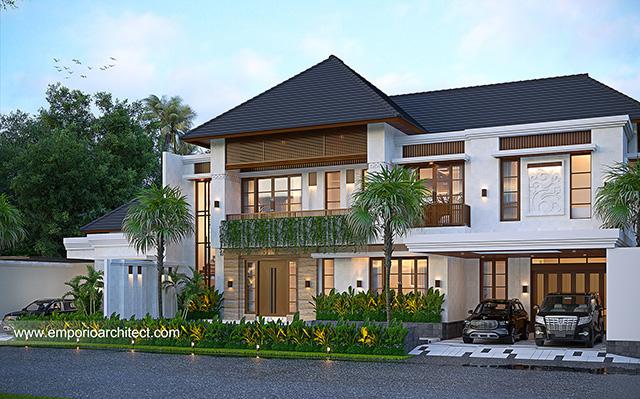 Desain Rumah Villa Bali 2 Lantai Ibu GLD 1615 di  Lampung