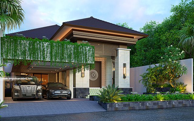 Desain Rumah Villa Bali Modern 1 Lantai Bapak DD 2017 di  Yogyakarta