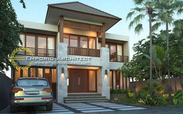 Desain Rumah Villa Bali 2 Lantai Ibu Vina di  Denpasar, Bali