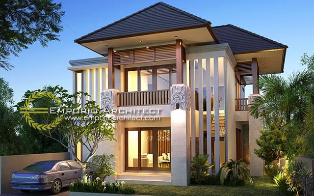 Desain Rumah Villa Bali 2 Lantai Bapak Wahyu di  Malang