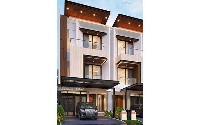 Desain Townhouse Modern 3 Lantai Bapak HRN 1410 (Tipe 7x25) di  Bintaro, Jakarta Selatan