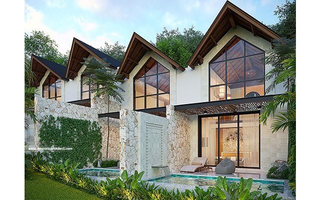 Desain Villa Kav. 11, 15, 17 Modern 1 Lantai dan 2 Lantai Bapak ATN di  Canggu, Badung, Bali