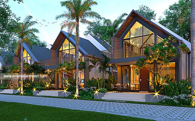 Desain Villa Modern 2 Lantai Bapak EV 1662 di  Bogor