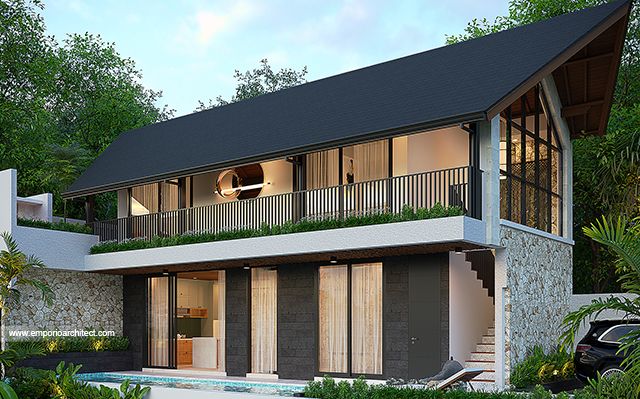 Desain Villa Kav. 6 Modern 2 Lantai Bapak ATN di  Canggu, Badung, Bali