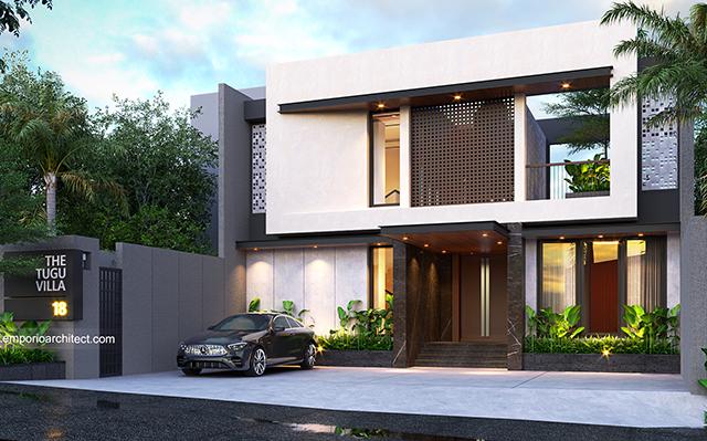 Desain Villa Modern 3 Lantai Ibu Nurul di  Bogor