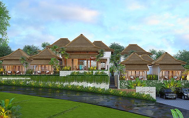 Desain Villa Style Villa Bali Tropis 2 Lantai Bapak CHD 1894 di  Uluwatu, Bali