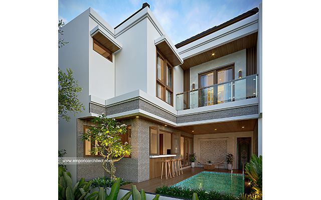 Desain Villa Style Villa Bali 2 Lantai Ibu VRC 1718 di  Bali