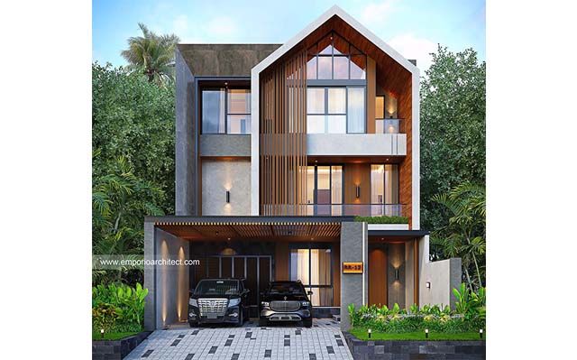 Desain Rumah Modern 3 Lantai Bapak ZV 1705 di  Bogor