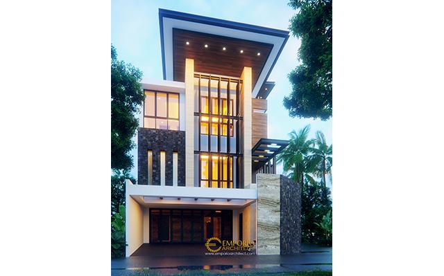 Desain Rumah Modern 3 Lantai Bapak RZ di  Jakarta