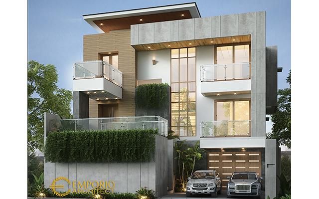 Desain Rumah Modern 3 Lantai Ibu Istia di  Bandung