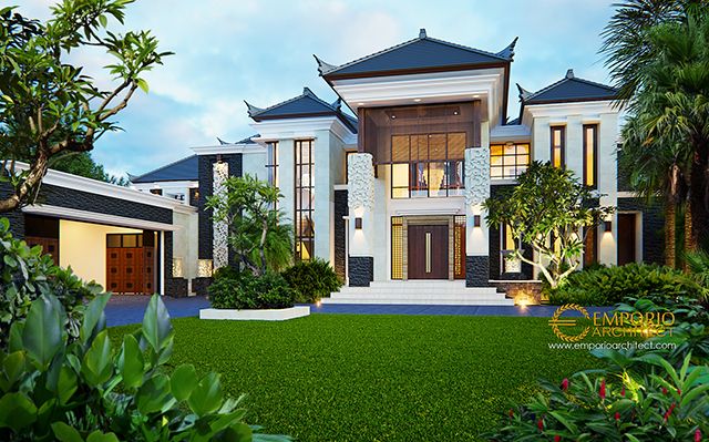 Desain Rumah Villa Bali 2 Lantai Bapak Suryadi 370 di  Kalimantan Selatan