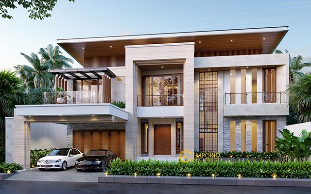 Desain Rumah Modern 3 Lantai Bapak Vitorio di  Batam