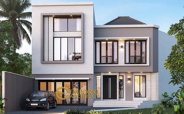 Desain Rumah Modern 2 Lantai Ibu Sandra di  Bekasi