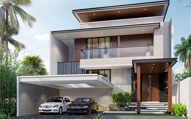 Desain Rumah Modern 2.5 Lantai Ibu Jeanette di  Bogor, Jawa Barat