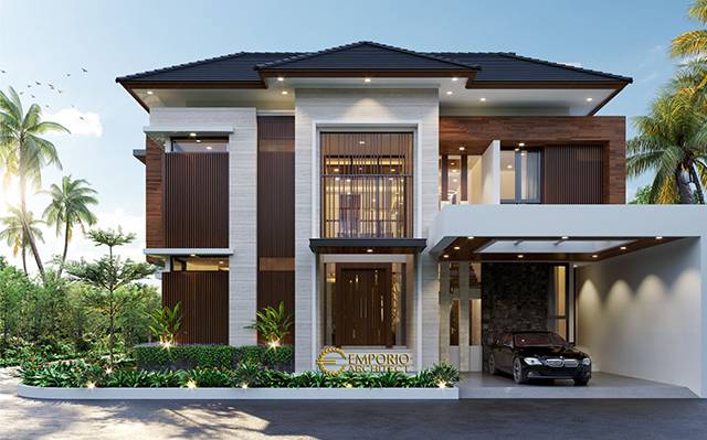 Desain Rumah Hook Modern 2.5 Lantai Bapak Khoiri di  Cibubur, Bekasi