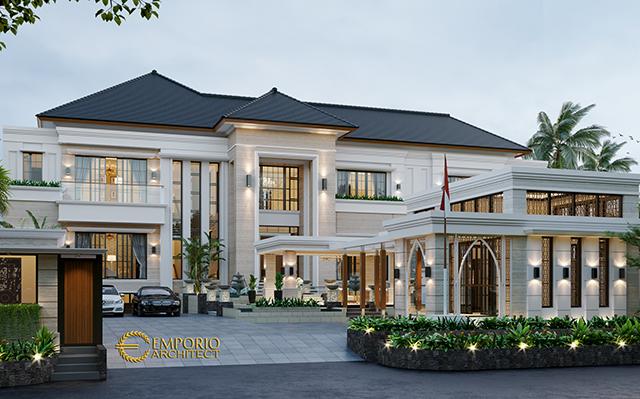 Desain Rumah Classic 2 Lantai Ibu Diana di  Cibubur, Jakarta Timur