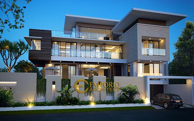 Desain Rumah Modern 3 Lantai Bapak Alex di  Jakarta