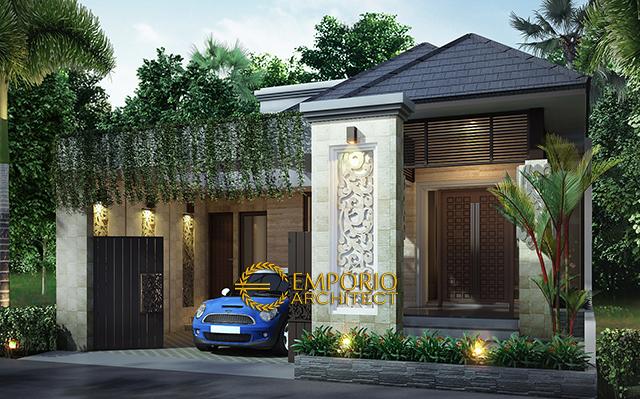 Desain Rumah Villa Bali 1 Lantai Bapak Kurnia di  Depok, Jawa Barat