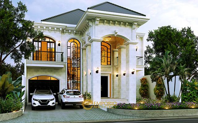 Desain Rumah Mediteran 2 Lantai Kavling 8 Bapak Pramudya di  Sentul, Bogor