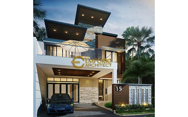 Desain Rumah Modern 3 Lantai Bapak Riyanto di  Bogor