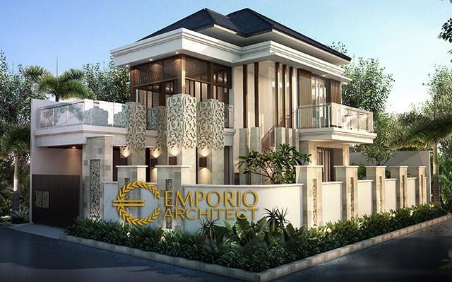 Desain Rumah Hook Villa Bali 2 Lantai Bapak Syafari di  Jakarta