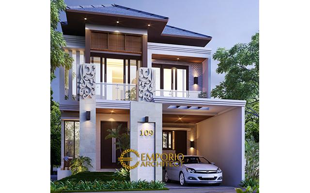 Desain Rumah Villa Bali 2 Lantai Bapak Visnu di  Cibubur, Jakarta Timur