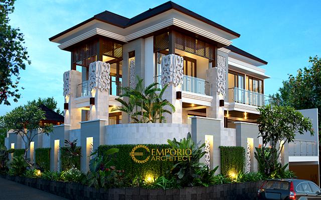 Desain Rumah Hook Villa Bali 2 Lantai Bapak Yandri di  Bogor