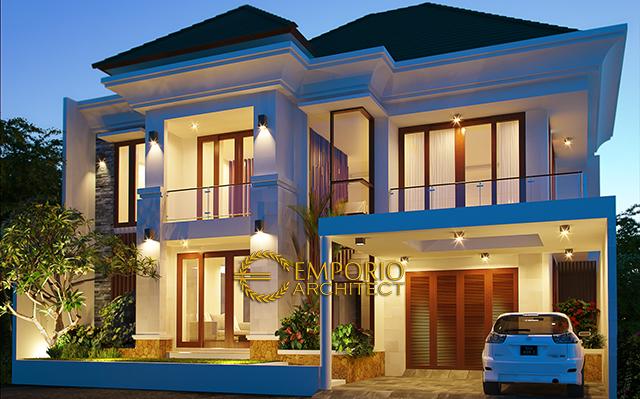 Desain Rumah Villa Bali 2 Lantai Ibu Anggi di  Cirebon