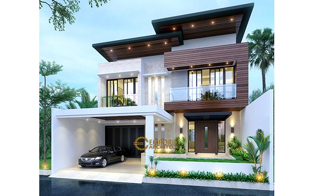 Desain Rumah Modern 2 Lantai Ibu Anisa di  Jatibening, Bekasi