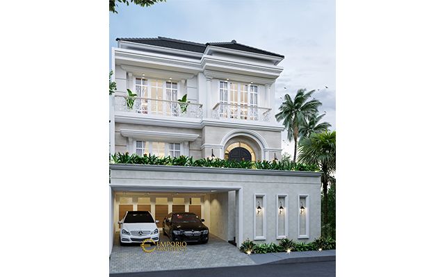 Desain Rumah Mediteran 3 Lantai Bapak Indra di  Jakarta Barat