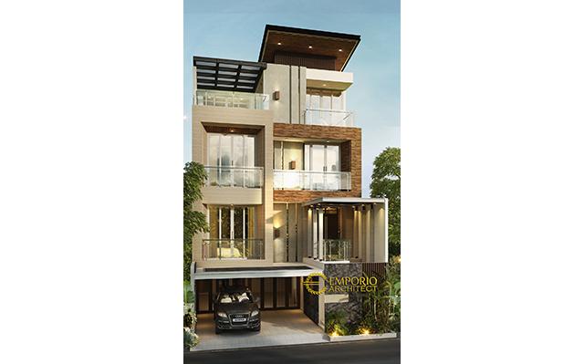 Desain Rumah Modern 4 Lantai Bapak Alan di  Jakarta