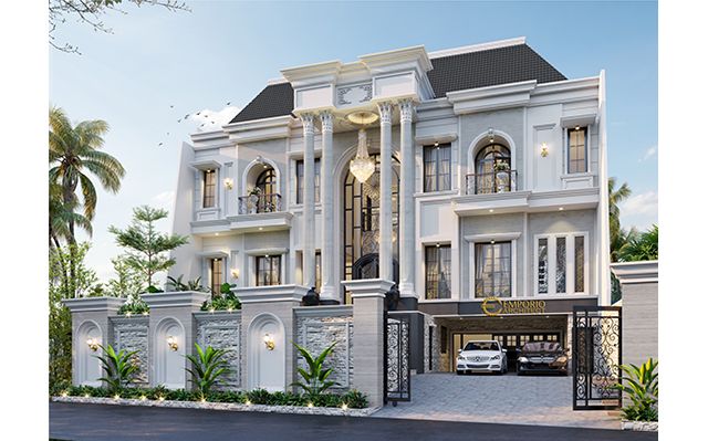 Desain Rumah Classic 3 Lantai Bapak CLV di  Jakarta Selatan