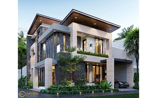 Desain Rumah Hook Modern 3 Lantai Bapak Devid di  Jakarta