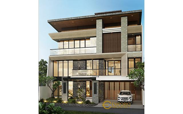 Desain Rumah Modern 3 Lantai Bapak James di  Jakarta