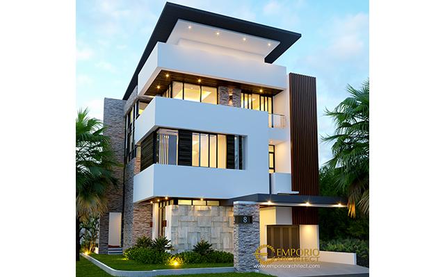 Desain Rumah Hook Modern 3 Lantai Bapak Muhammad di  Jakarta