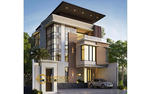 Desain Rumah Modern 3 Lantai Bapak Yanuarso di  Jakarta