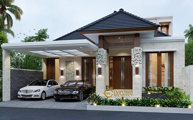 Desain Rumah Villa Bali 1.5 Lantai Bapak Zulkarnaen di  Jakarta