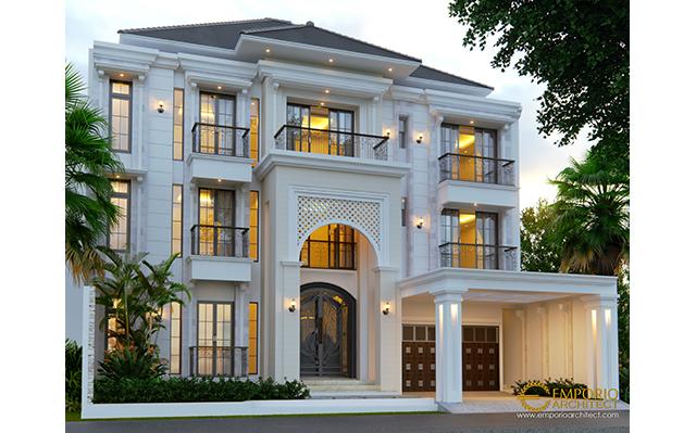 Desain Rumah Classic 3 Lantai Ibu INS di  Jakarta