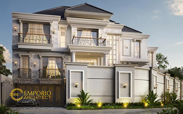 Desain Rumah Hook Classic 3 Lantai Ibu Jennifer di  Jakarta