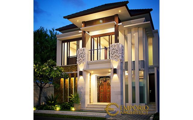 Desain Rumah Villa Bali 2 Lantai Ibu Katrina di  Depok, Jawa Barat