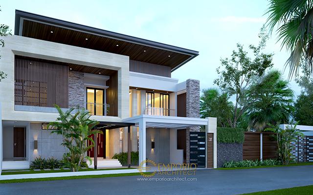 Desain Rumah Modern 2 Lantai Ibu Noni di  Jakarta