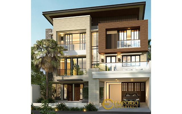 Desain Rumah Modern Tropis 3 Lantai Ibu Niken di  Jakarta Selatan