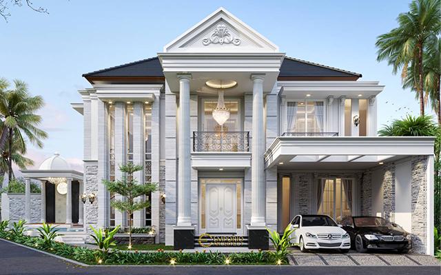 Desain Rumah Hook Classic 2 Lantai Bapak Biladil di  Jakarta Timur