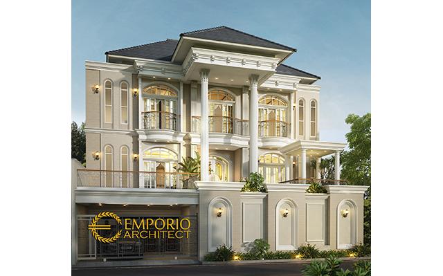 Desain Rumah Classic 3 Lantai Ibu Michelle di  Jakarta Timur