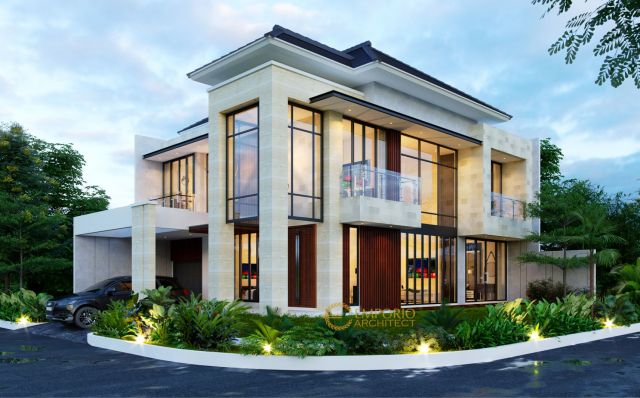 Desain Rumah Hook Modern 2 Lantai Ibu Melly di  Jakarta Timur