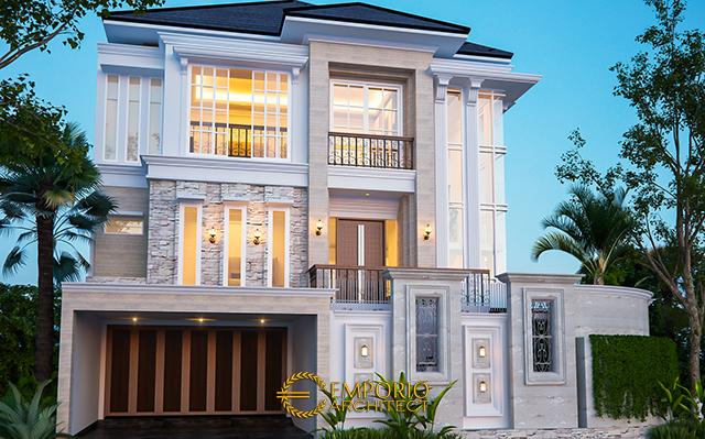 Desain Rumah Classic 3 Lantai Bapak Mulya di  Jakarta Utara