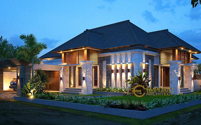 Desain Rumah Hook Villa Bali 1 Lantai Bapak Suharyoso II di  Bontang, Kalimantan Timur