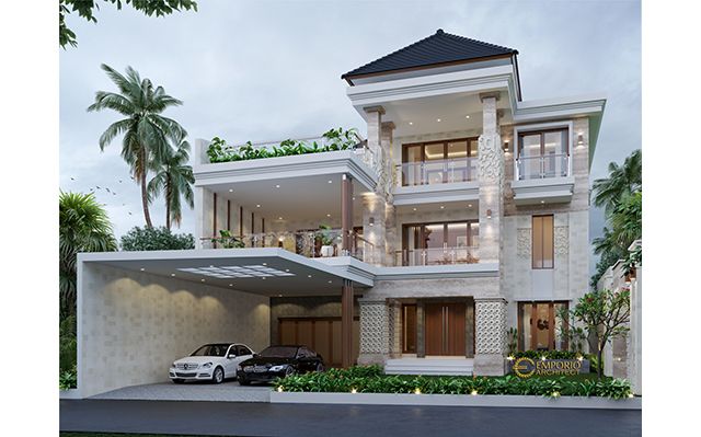 Desain Rumah Villa Bali 3 Lantai Bapak Alfred di  Makassar